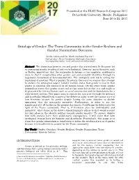 The Trans Community in the Gender Realism and Gender Nominalism Discourse
