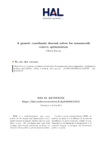 A Generic Coordinate Descent Solver for Nonsmooth Convex Optimization Olivier Fercoq