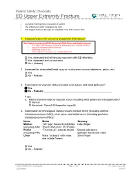 ED Elbow and Forearm Fractures Safety Checklist