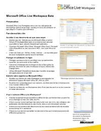 Microsoft Office Live Workspace Beta