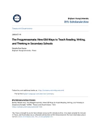 The Progymnasmata: New/Old Ways to Teach Reading, Writing, and Thinking in Secondary Schools