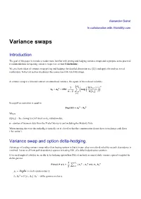 Variance Swaps