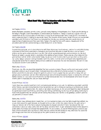 What Next? Why Now? an Interview with Karen Pittman February 1, 2021