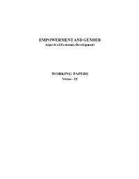 WORKING PAPERS Volume – III