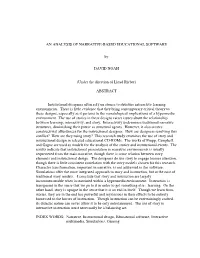 An Analysis of Narrative-Based Educational Software