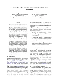 An Exploration of the Encoding of Grammatical Gender in Word Embeddings