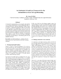 An Ontological AI-And-Law Framework for the Autonomous Levels of AI Legal Reasoning