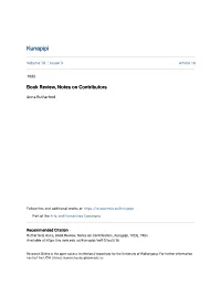 Book Review, Notes on Contributors