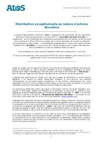 Distribution Exceptionnelle En Nature D'actions Worldline