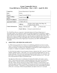 Grape Commodity Survey Farm Bill Survey Work Plan – May 1, 2013 – April 30, 2014