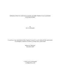Introduction to and Evaluation of Home Energy Management Systems (Hems)