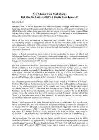 New Claims from Paul Sharp - but Has the Source of HIV-1 Really Been Located?