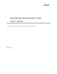 Quickbooks Desktop Mac 2020 User's Guide