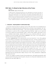 RHIC Spin--To Study the Spin Structure of the Proton G