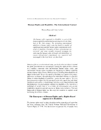 The International Context Abstract the Emergence of Human Rights and A