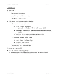 1. Synarthrosis - Immovable