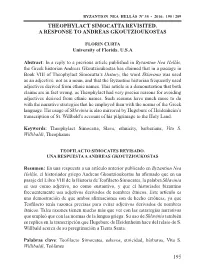 195 Theophylact Simocatta Revisited. a Response to Andreas Gkoutzioukostas