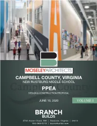 Campbell County, Virginia New Rustburg Middle School Ppea Design & Construction Proposal