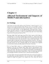 Chapter 4 Affected Environment and Impacts of MSHCP and Alternatives