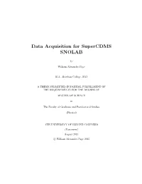 Data Acquisition for Supercdms SNOLAB