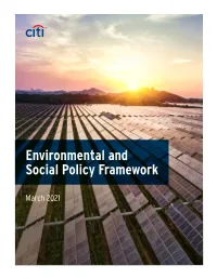 Environmental and Social Policy Framework
