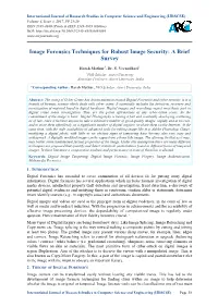 Image Forensics Techniques for Robust Image Security: a Brief Survey