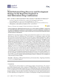 Model-Informed Drug Discovery and Development Strategy for the Rapid Development of Anti-Tuberculosis Drug Combinations