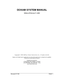 Ockam System Manual