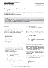 Respiratory Equations – Behind the Numbers