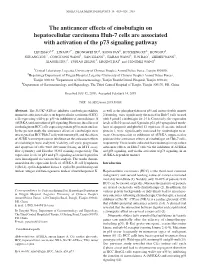 The Anticancer Effects of Cinobufagin on Hepatocellular Carcinoma Huh‑7 Cells Are Associated with Activation of the P73 Signaling Pathway