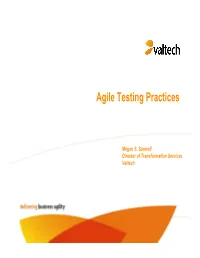 Agile Testing Practices