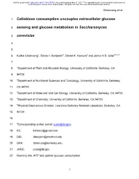 Cellobiose Consumption Uncouples Extracellular Glucose Sensing And