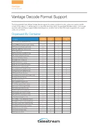 Decode Format Support