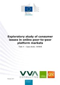 Exploratory Study of Consumer Issues in Online Peer-To-Peer Platform Markets Task 4 – Case Study: Airbnb