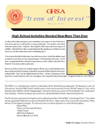 “Items of Interest”