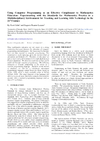 Using Computer Programming As an Effective Complement To