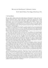 Who Wrote the Chard Reports? a Stylometric Analysis