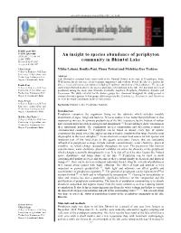 An Insight to Species Abundance of Periphyton Community in Bhimtal Lake