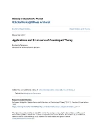 Applications and Extensions of Counterpart Theory