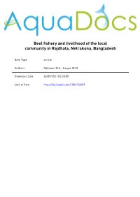 Beel Fishery and Livelihood of the Local Community in Rajdhala, Netrakona, Bangladesh