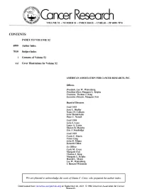 Ca Rcer Research VOLUME 52 9NUMBER 24 9INDEX ISSUE 9CNREA8 ~ PP 6999-7074