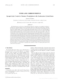 NOTES and CORRESPONDENCE Synoptic-Scale Controls of Summer