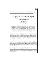 Rhetorical Writing Assessment the Practice and Theory of Complementarity