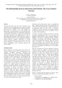The Relationship Between Innovation and Tourism: the Case of Smart Tourism