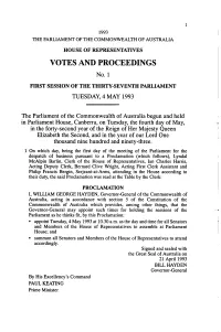 VOTES and PROCEEDINGS No