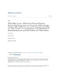 A Review of Soviet Practice Restricting Emigration on Grounds