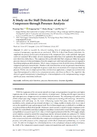 A Study on the Stall Detection of an Axial Compressor Through Pressure Analysis