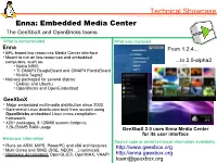 Embedded Media Center the Geexbox and Openbricks Teams