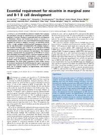 Essential Requirement for Nicastrin in Marginal Zone and B-1 B Cell Development