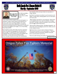 Message from Rob Dahlman Fire Chief